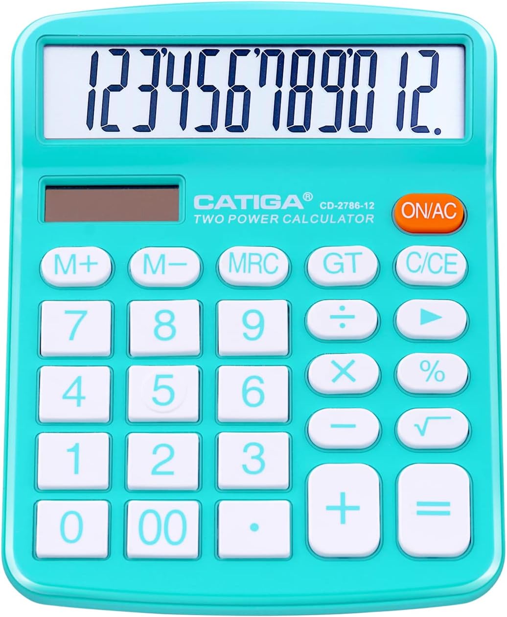 CATIGA 12 Digit Desktop Calculator - Large Display, Dual Power, Sensitive Buttons