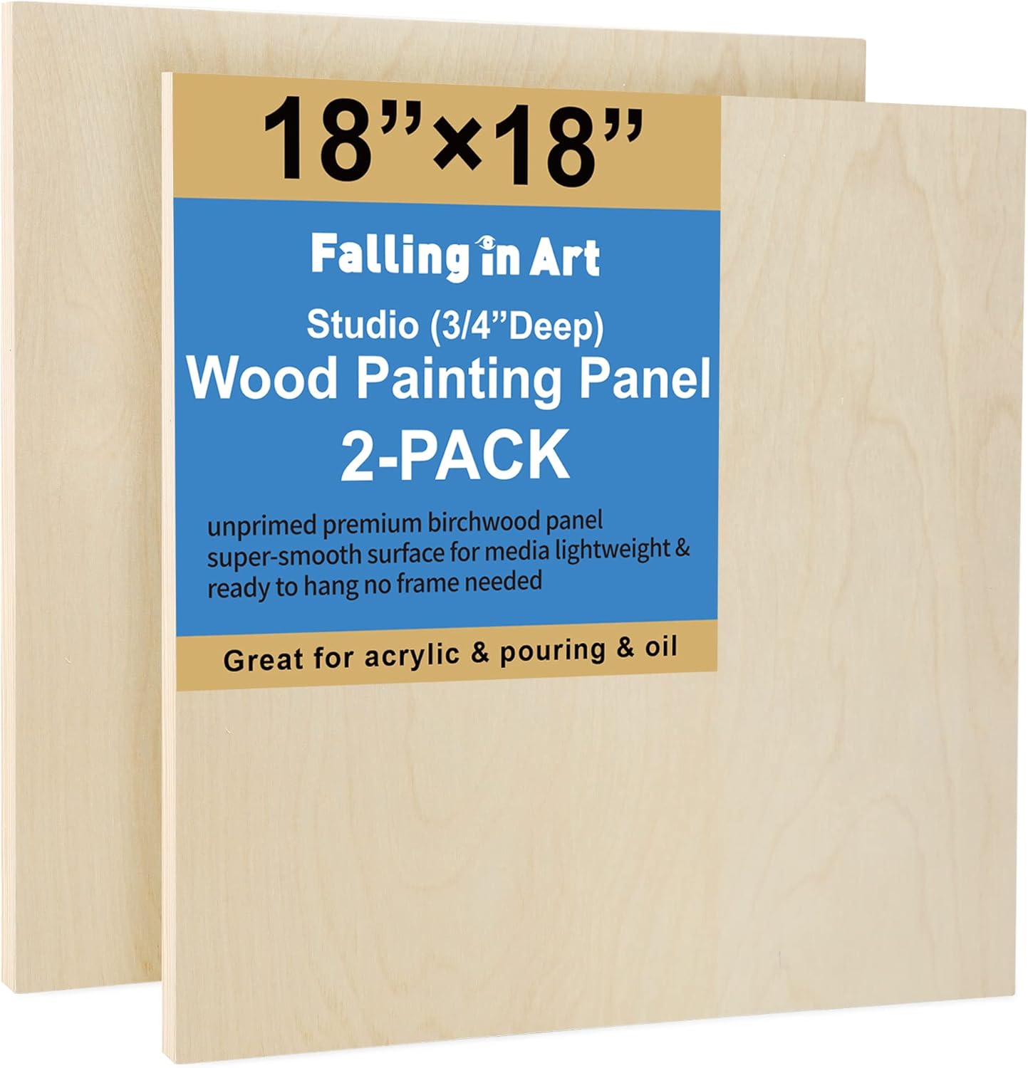 Falling in Art Unfinished Birch Wood Panels Kit for Painting