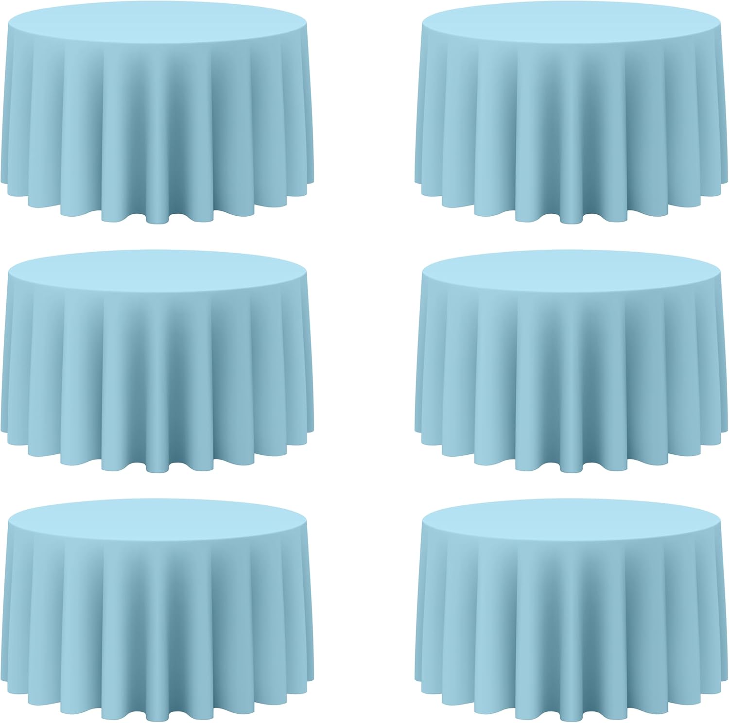 Light Blue Round Tablecloths 120 Inch for Elegant Events