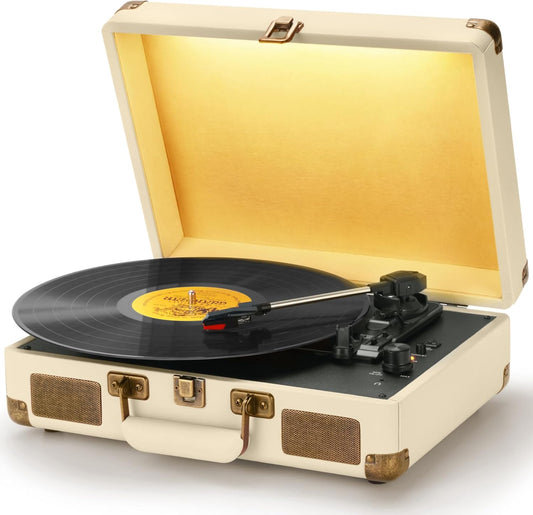 Vinyl Record Player with Bluetooth and Built-in Speakers