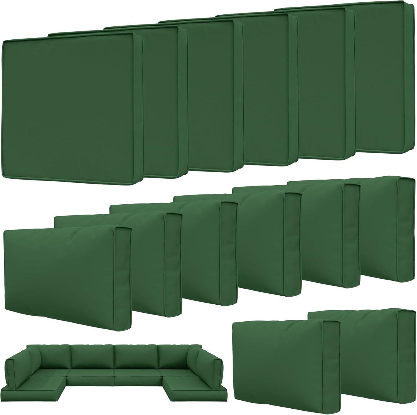 14 Pcs Outdoor Patio Cushion Covers for Waterproof Protection