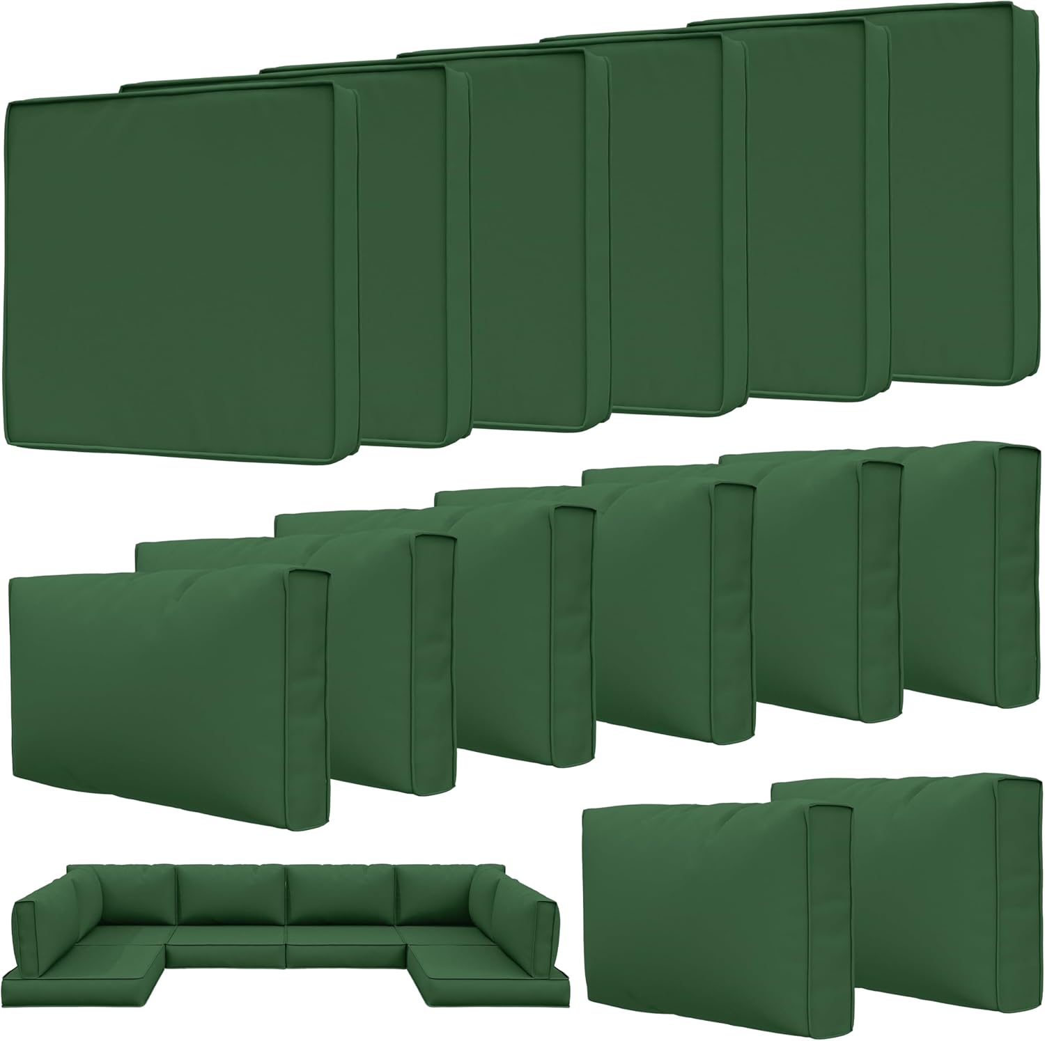 14 Pcs Outdoor Patio Cushion Covers for Waterproof Protection