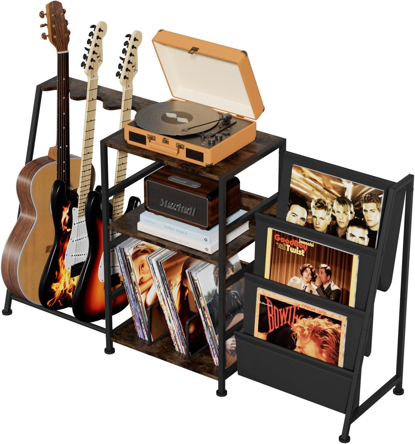 3 Tier Guitar & Vinyl Stand by Hosfais