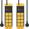 HHSOET 2 Pack Heavy Duty Power Strip 8 Outlets - Durable Surge