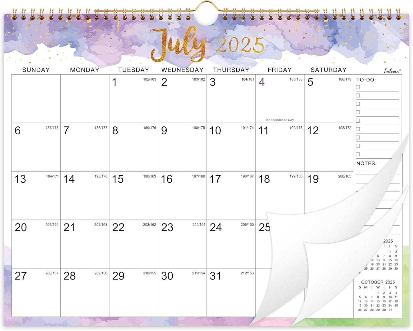 2025-2026 Wall Calendar: Large Blocks, Twin-Wire Binding - Stay Organized!