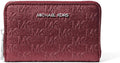 Jet Set Small Zip Around Card Case for Women - Glitter Pebbled Leather