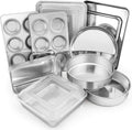 E-far 12-Piece Stainless Steel Bakeware Set - Durable, Healthy