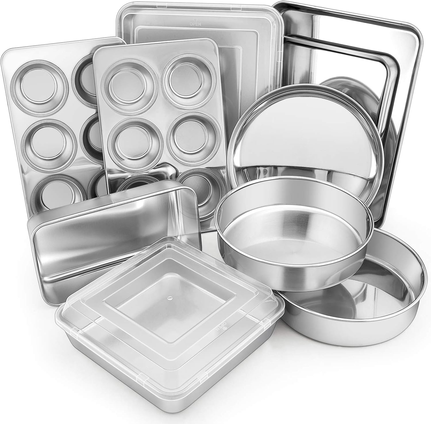 E-far 12-Piece Stainless Steel Bakeware Set for Every Baker