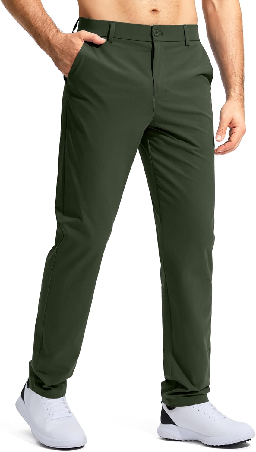 Pudolla Men's Golf Pants Stretch Work Dress Comfy Casual Slacks