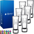 Personalized Shot Glasses Set of 6 Black Bottom - Custom 2 oz Cordial