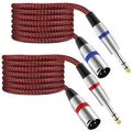 XLR Male to 1/4ft TRS Cable Balanced - 25FT Stereo to XLR