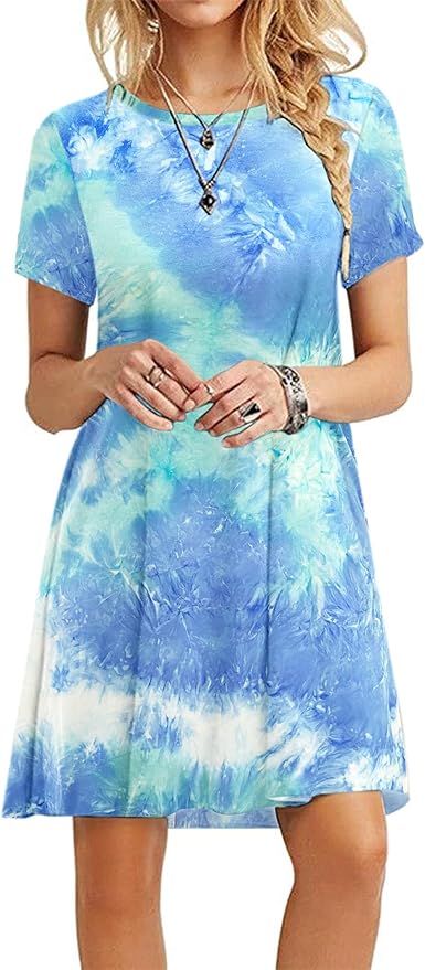 MOLERANI Women's Casual Plain Simple T-Shirt Loose Dress Review