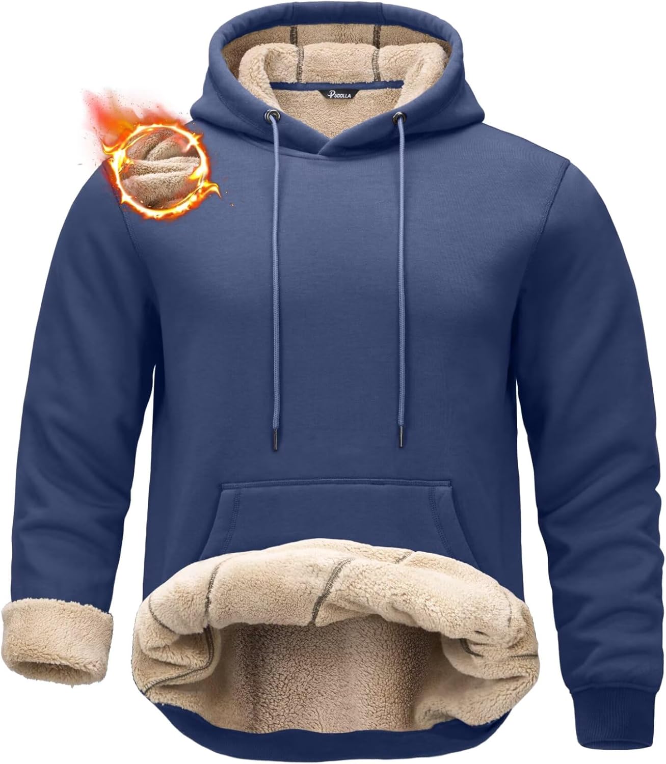 Pudolla Men's Sherpa Hoodie Pullover for Ultimate Warmth