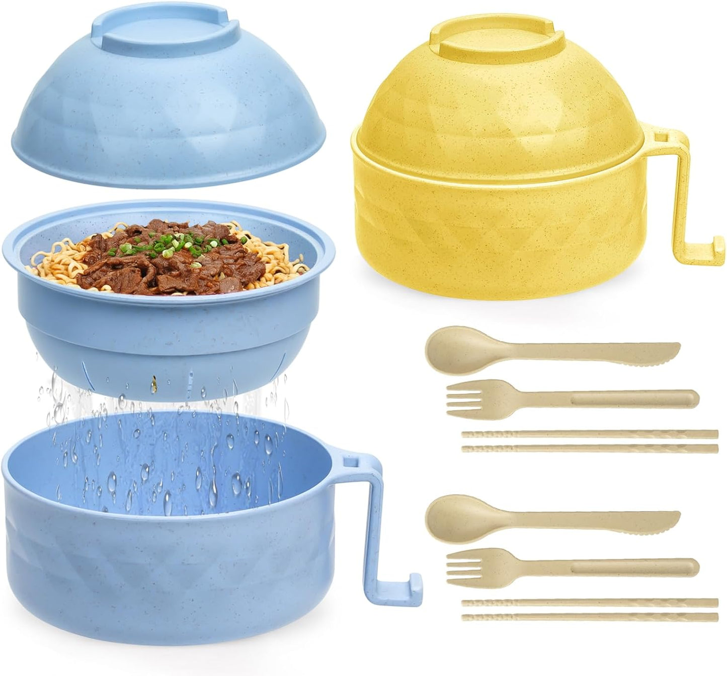 MUUBOOX Microwave Ramen Cooker Set - College Dorm Room Essential