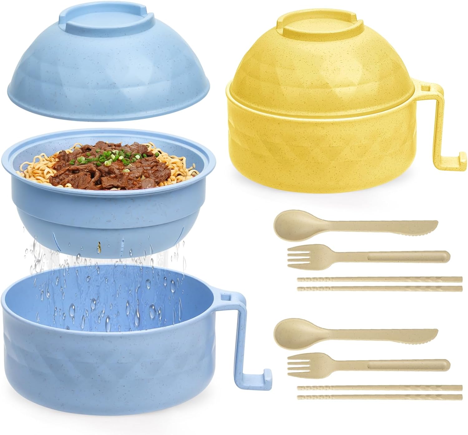 MUUBOOX Microwave Ramen Cooker Set - College Dorm Room Essential