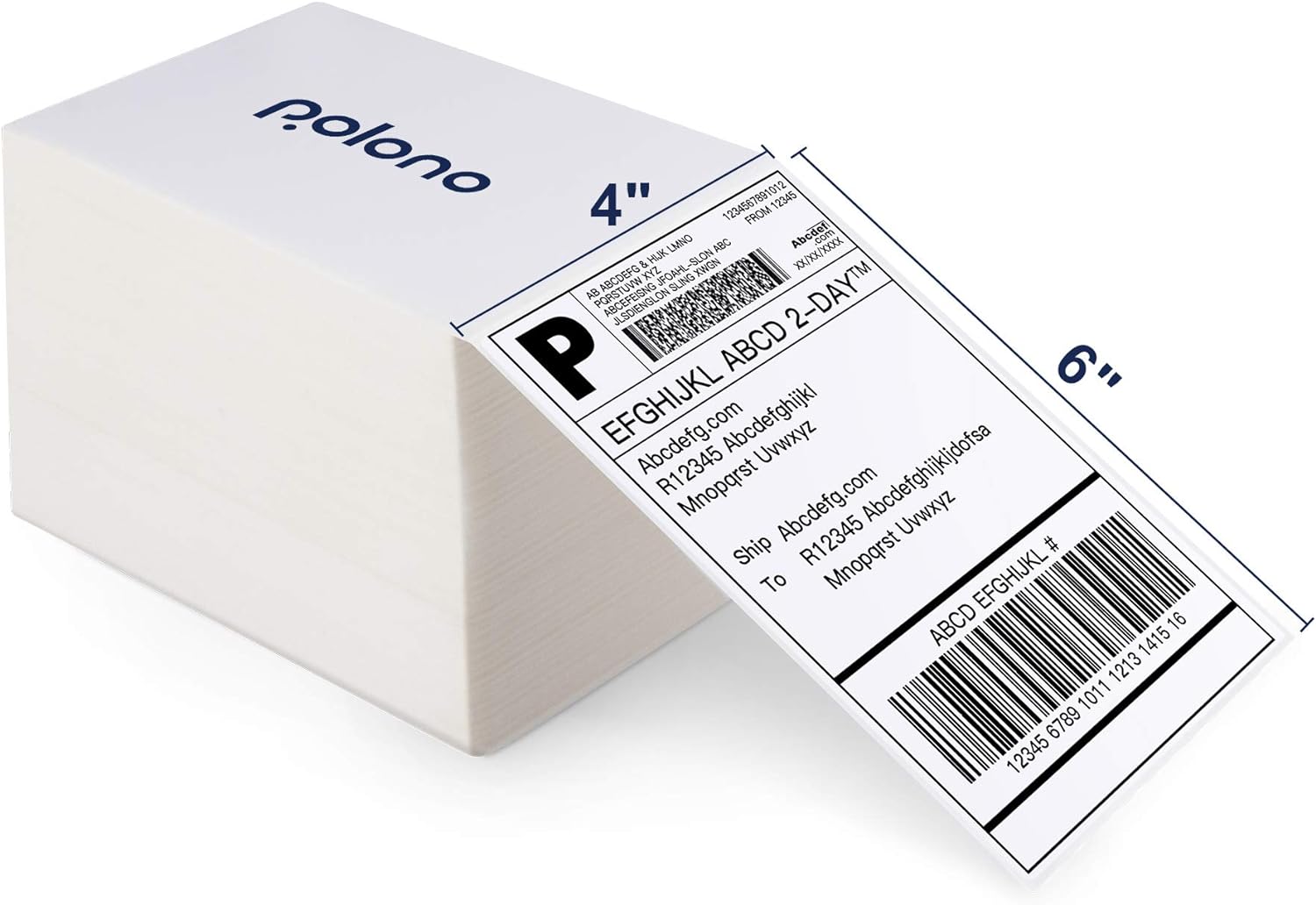 500 POLONO 4x6 Thermal Shipping Labels: BPA-Free, Commercial Grade