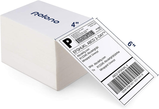 500 POLONO 4x6 Thermal Shipping Labels: BPA-Free, Commercial Grade