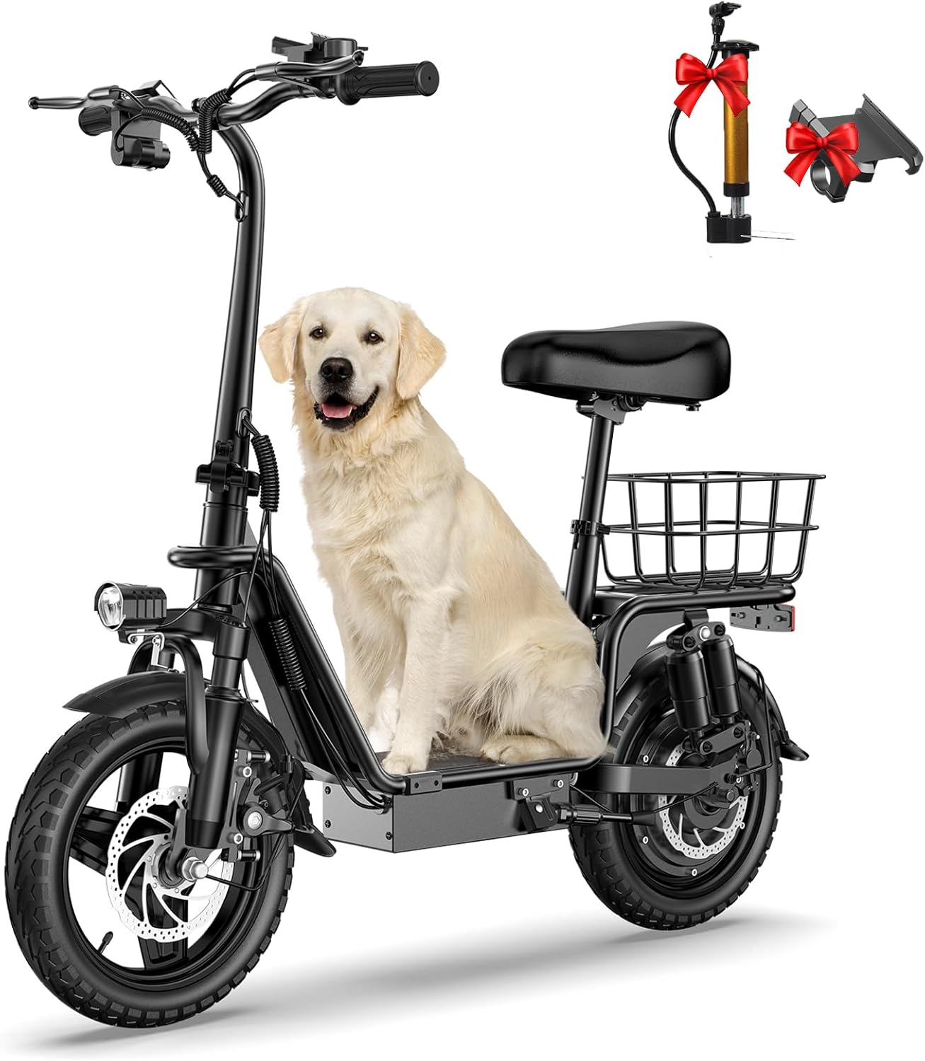 Peak 900W Electric Scooter for Adults with Seat and Basket