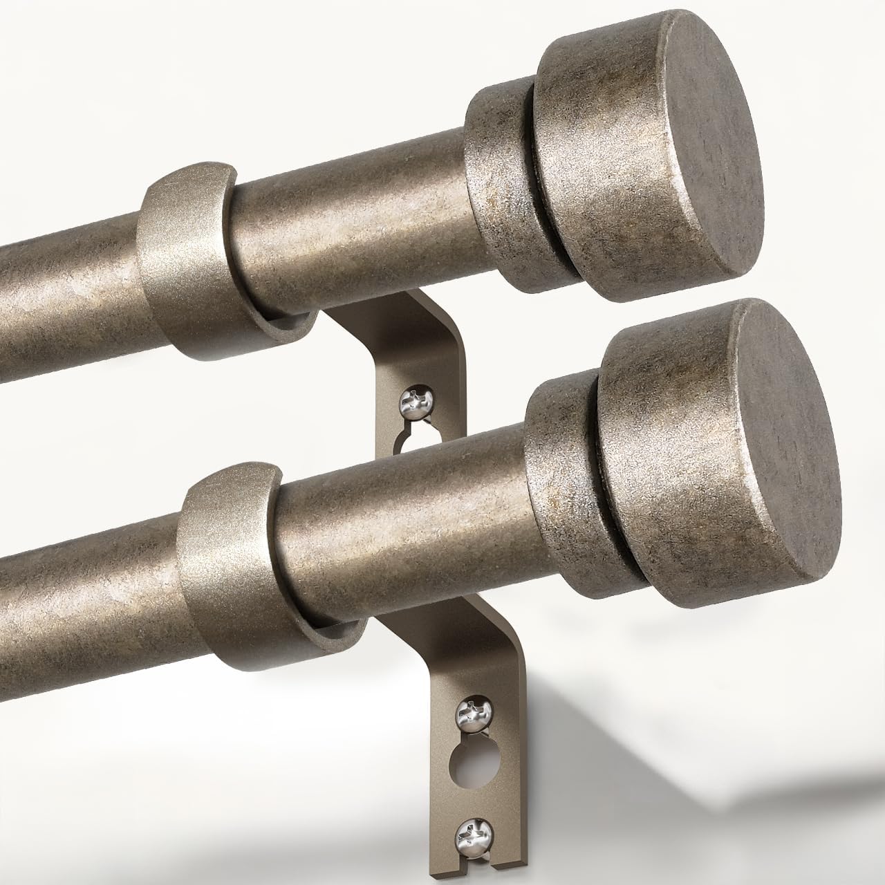 Adjustable Heavy Duty Curtain Rods Set for Windows 66 to 120 in