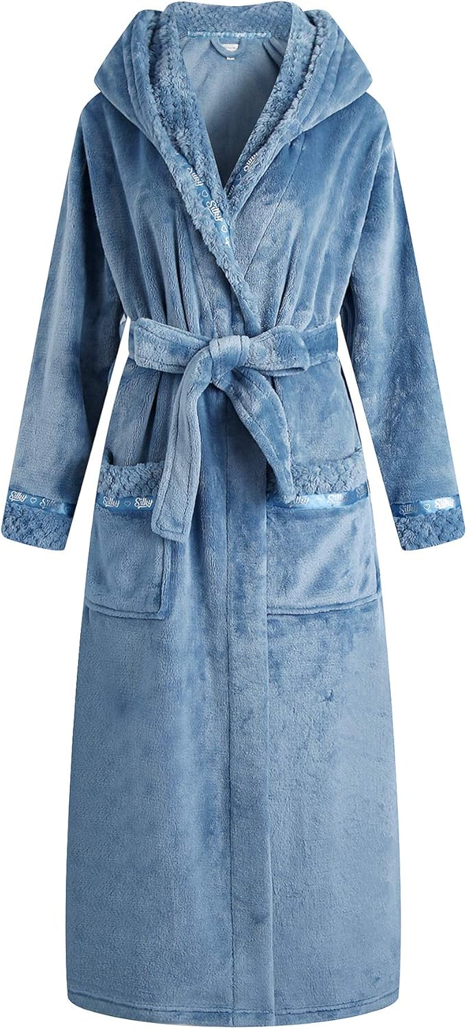 Richie House Women's Plush Soft Warm Fleece Bathrobe Robe RH1591