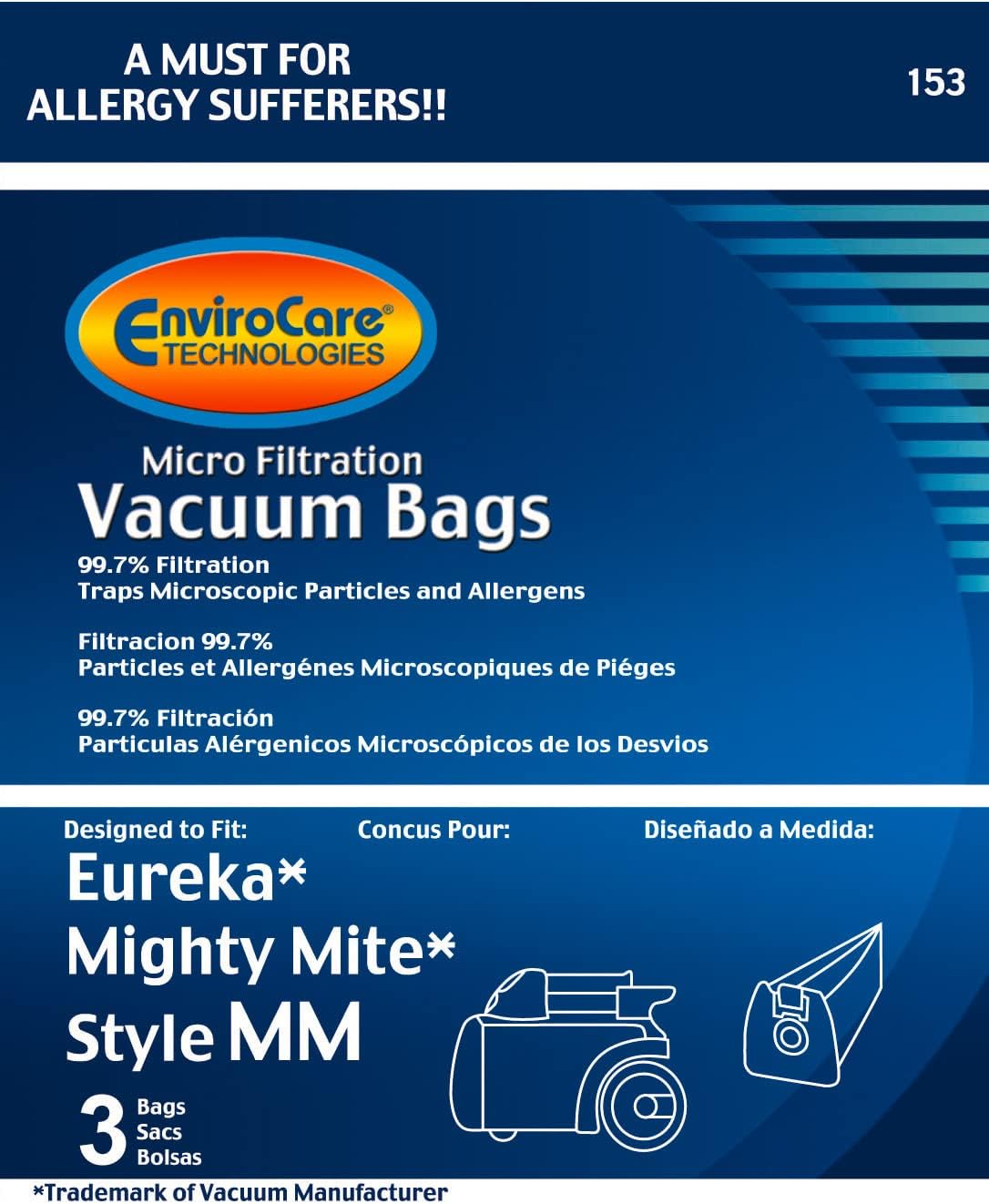 EnviroCare 3-Pack Vacuum Dust Bags for Eureka Mighty Mite