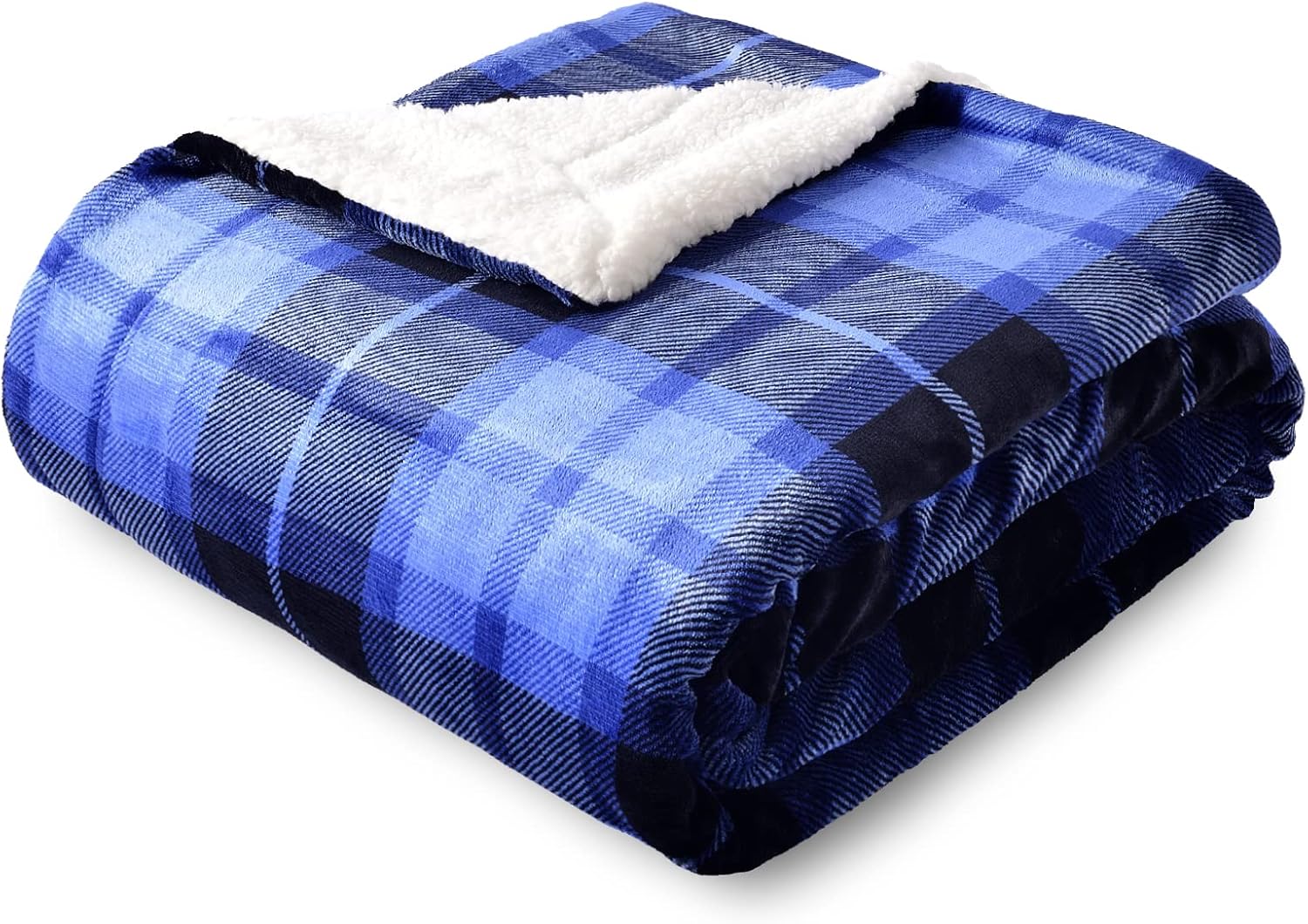 SOCHOW Sherpa Plaid Fleece Throw Blanket for Cozy Comfort