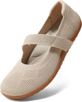 Wide Toe Box Flat Shoes for Women - Adjustable Mary Jane Knit Flats