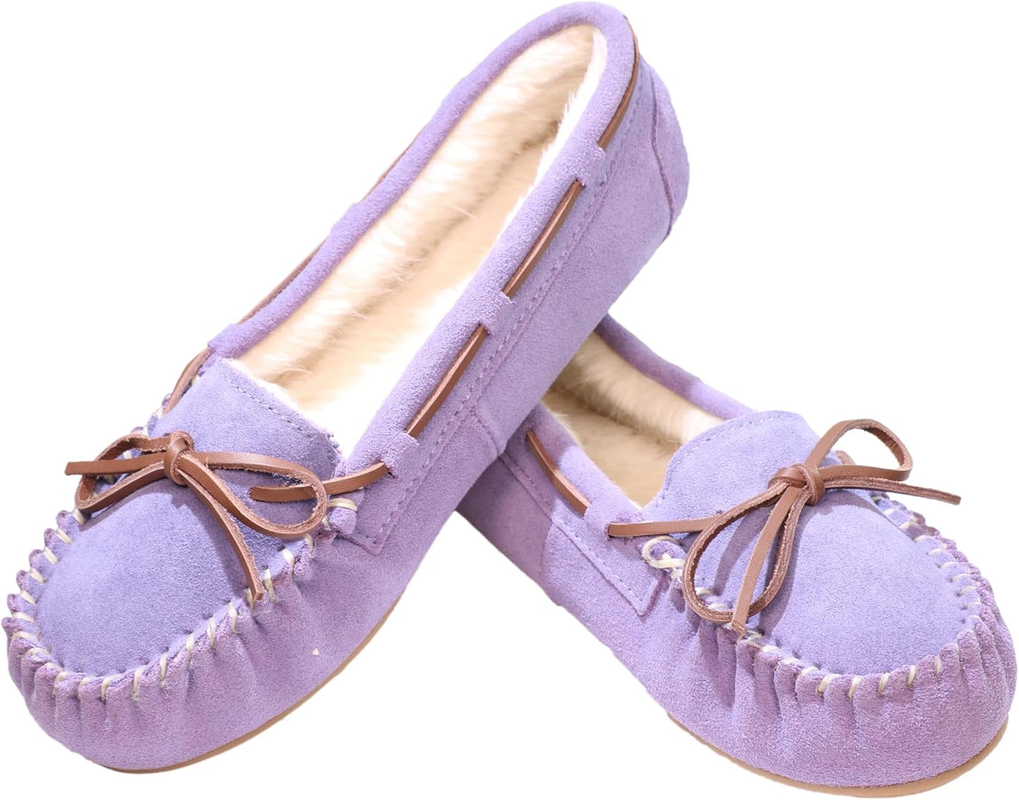 Women's Moccasin Slippers with Faux Fur for Cozy Comfort