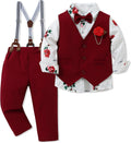 Toddler Boy Formal Suit Set - 6-Piece Dress Outfit for Special bow