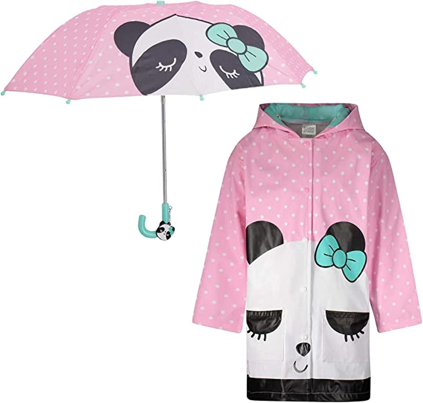 Kids Umbrella and Rain Coat Set for Girls and Boys Fun Styles