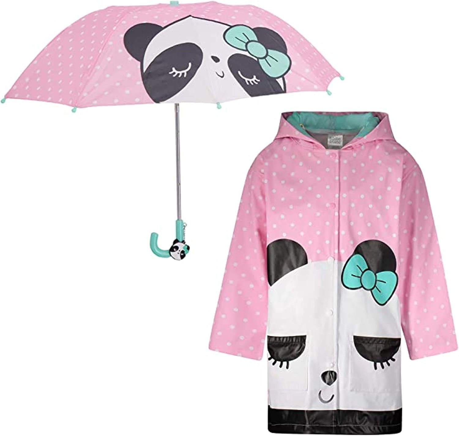 Kids Umbrella and Rain Coat Set for Girls and Boys Fun Styles