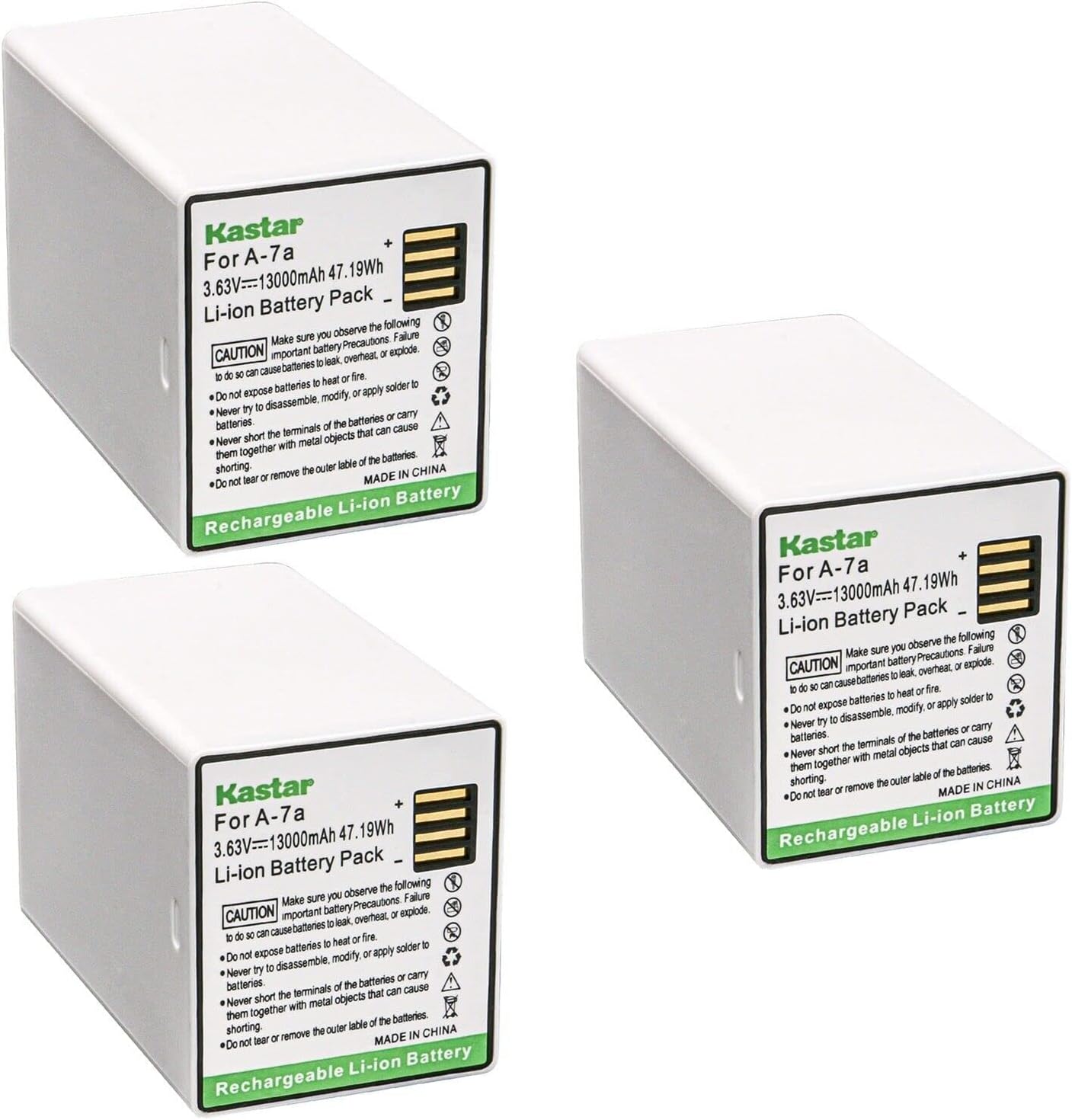 Kastar A-7a Battery 3-Pack for Arlo Pro 4 XL Spotlight Camera