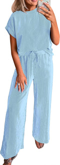 KIRUNDO Summer 2 Piece Women's Ribbed Lounge Set - Versatile Comfort