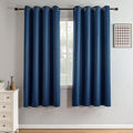 Navy Blue Blackout Curtains 72 Inch Length for Bedroom Comfort