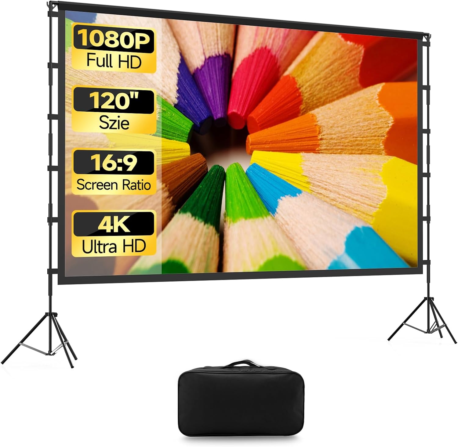 120 inch Portable Projector Screen with Stand for Outdoor Fun