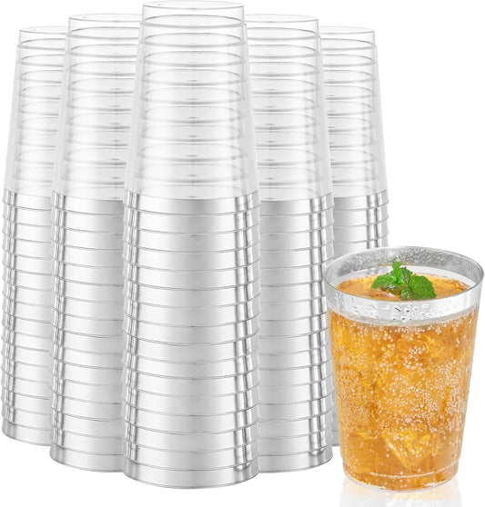 200 Pack 12 oz Silver Plastic Cups for Elegant Parties