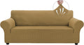 3 Cushion Sofa Slipcover Large Light Brown - Stretch Jacquard Pet