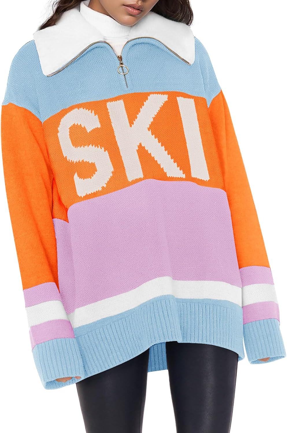 Yousify Color Block Sweater: Trendy & Versatile Style