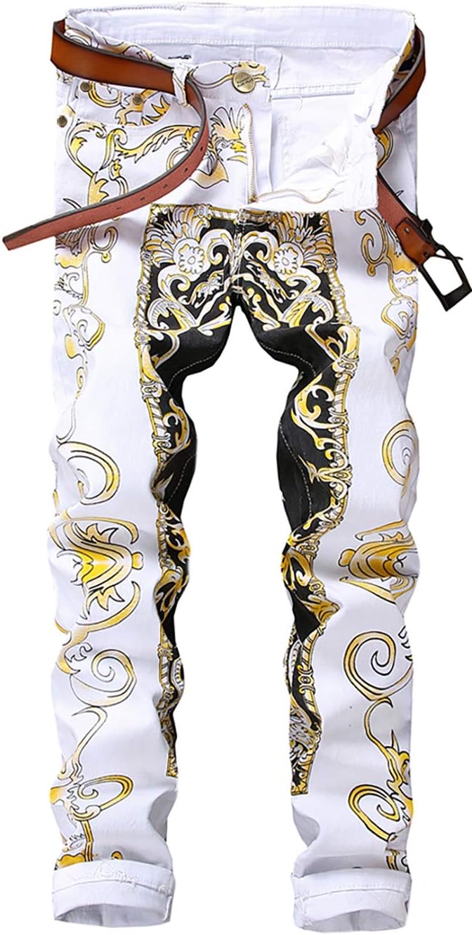 Enrica Men's Casual Printed Jeans for Trendy Street Style