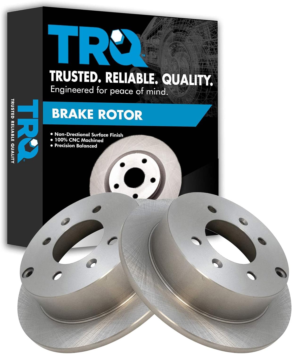TRQ Rear Brake Rotors Set for 1999-2005 Hyundai Sonata & Kia Optima