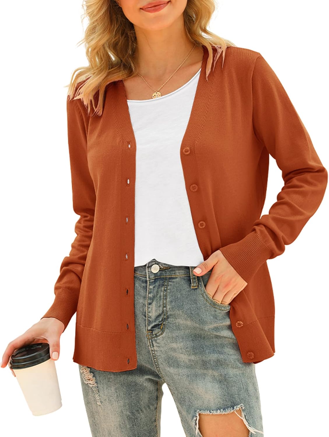 VIISHOW Women's V Neck Button Down Knitwear Cardigan