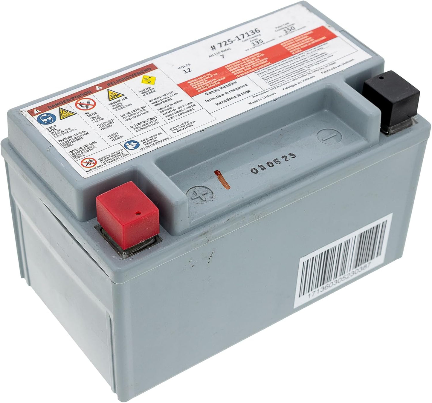 CUB CADET 725P17136 Battery AGM 7AHR for CC 30 H Hydro Mini Rider