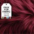 Faux Fur Fabric by the Yard Burgundy - Plush 2in Pile for Crafts