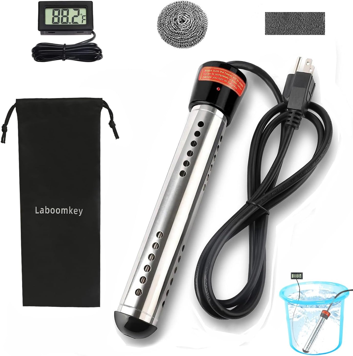 Laboomkey 2000W Portable Water Heater - Instant Heat!