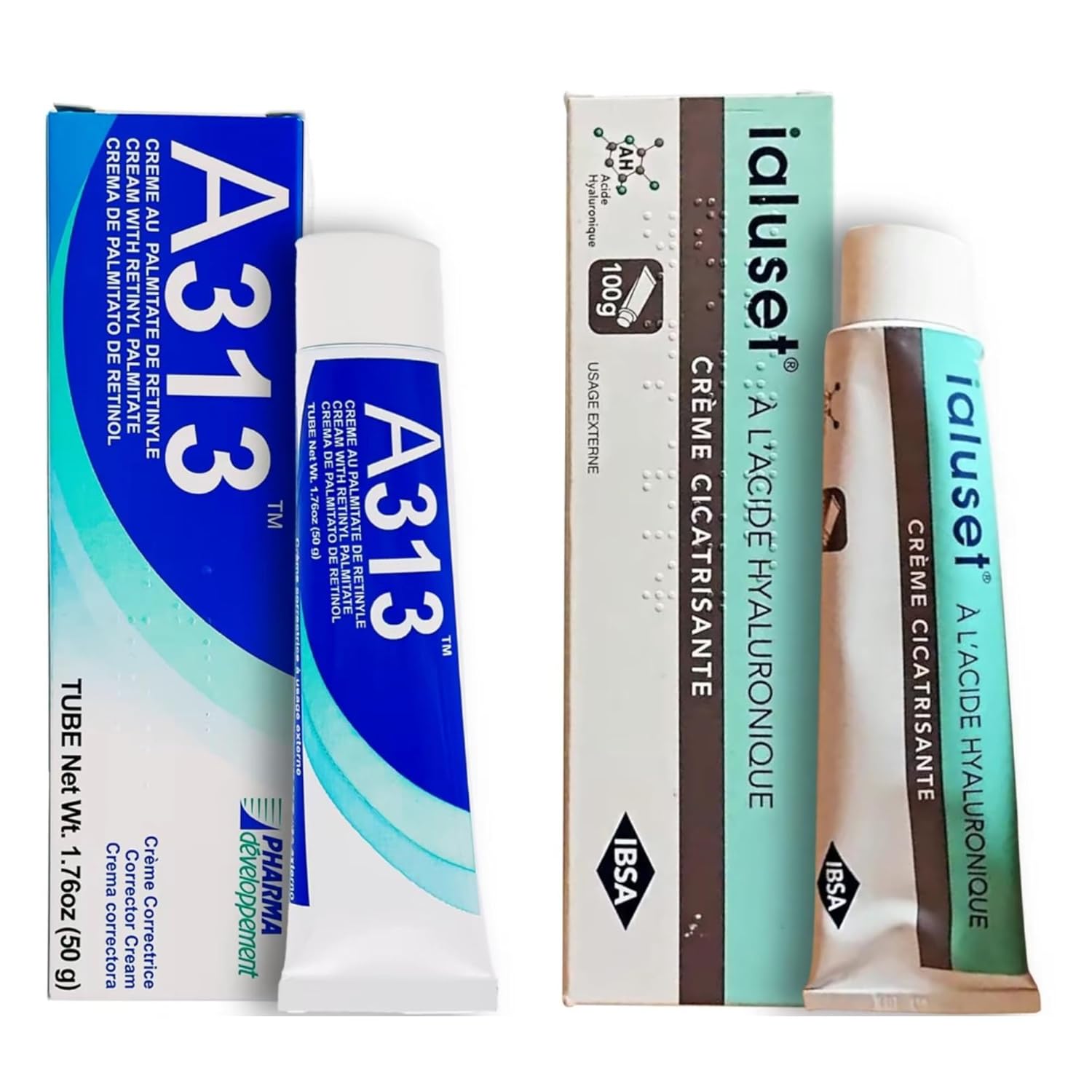 A313 Retinol Cream and Ialuset Hyaluronic Acid Cream Duo
