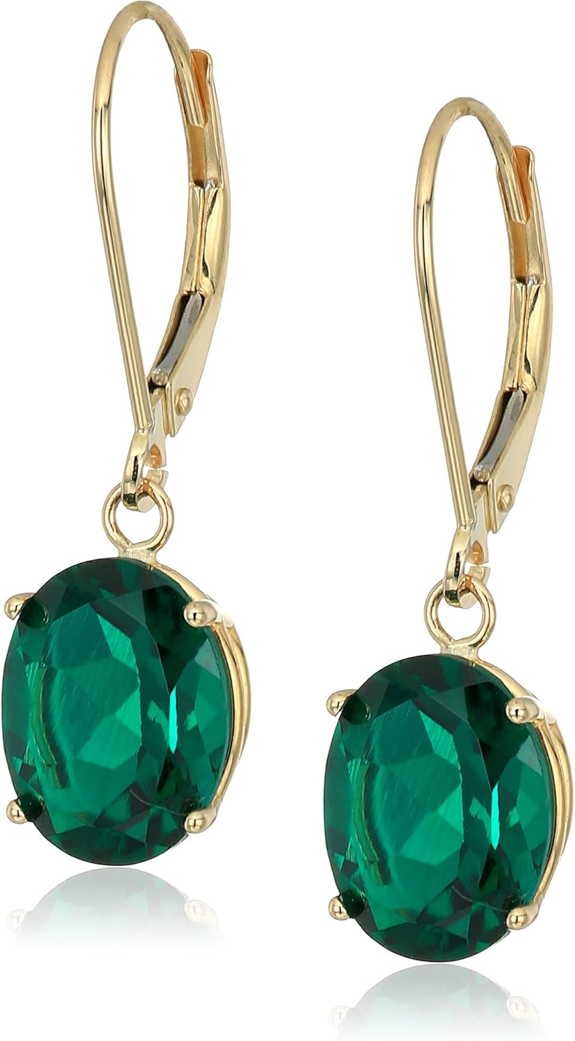 Elegant 14K White Gold Oval Gemstone Dangle Earrings for All