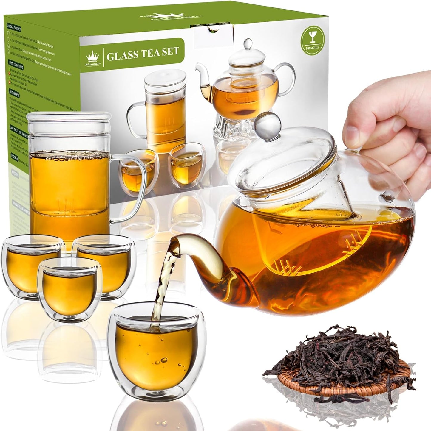 2-IN-1 Glass Tea Sets for Adults - Perfect for Tea Lovers