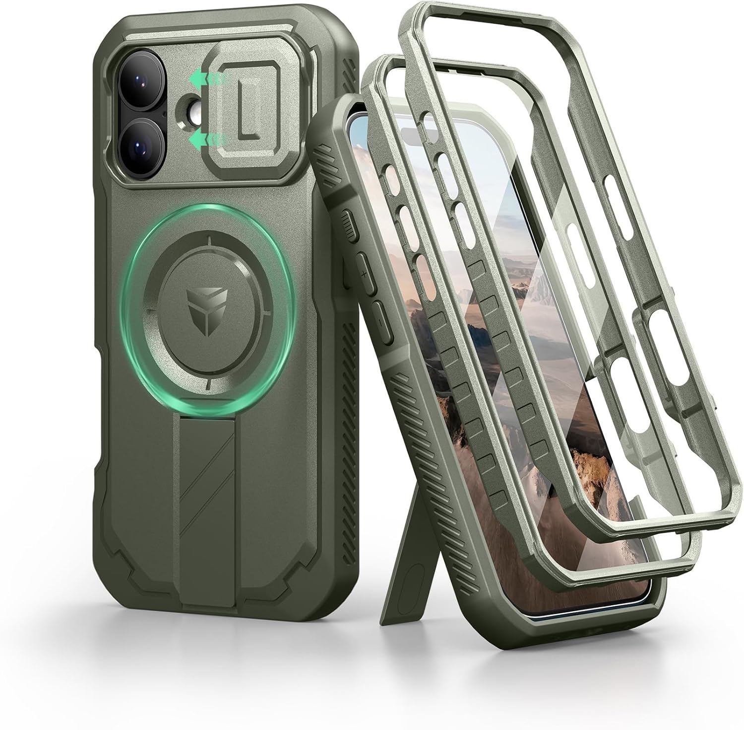 Dexnor iPhone 17 Case with Slide Camera Cover and Kickstand