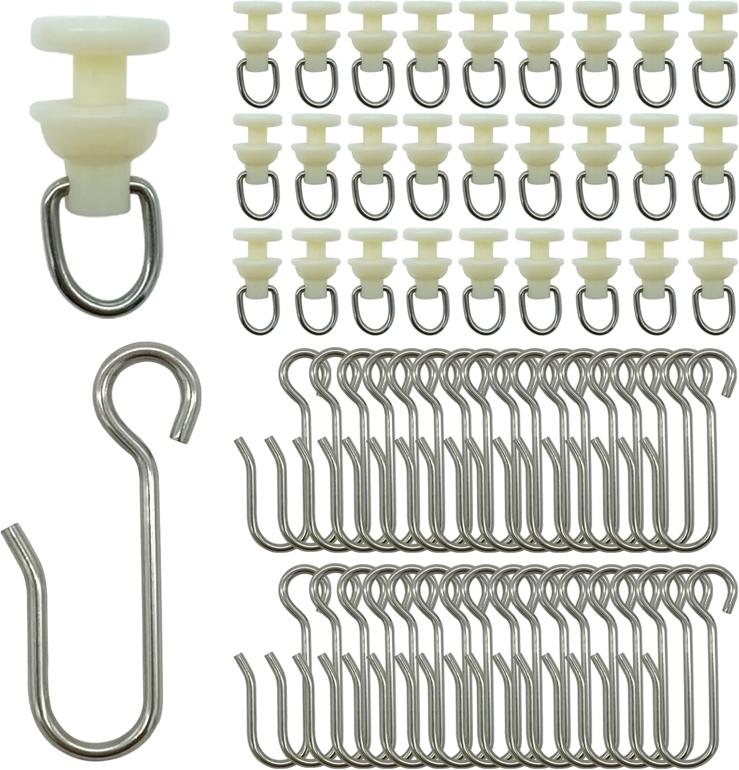 Shower Curtain Pack with Hooks & Gliders