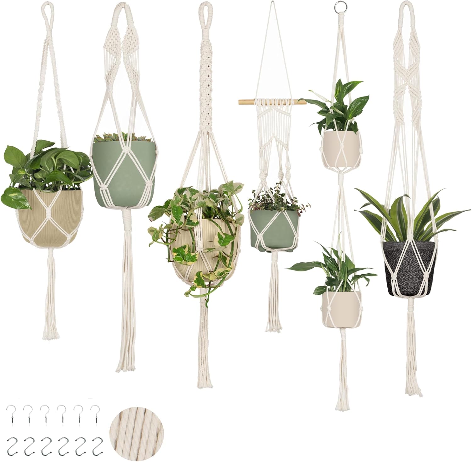 Nook Theory 6 Pack Macrame Plant Hanger for Indoor Plants